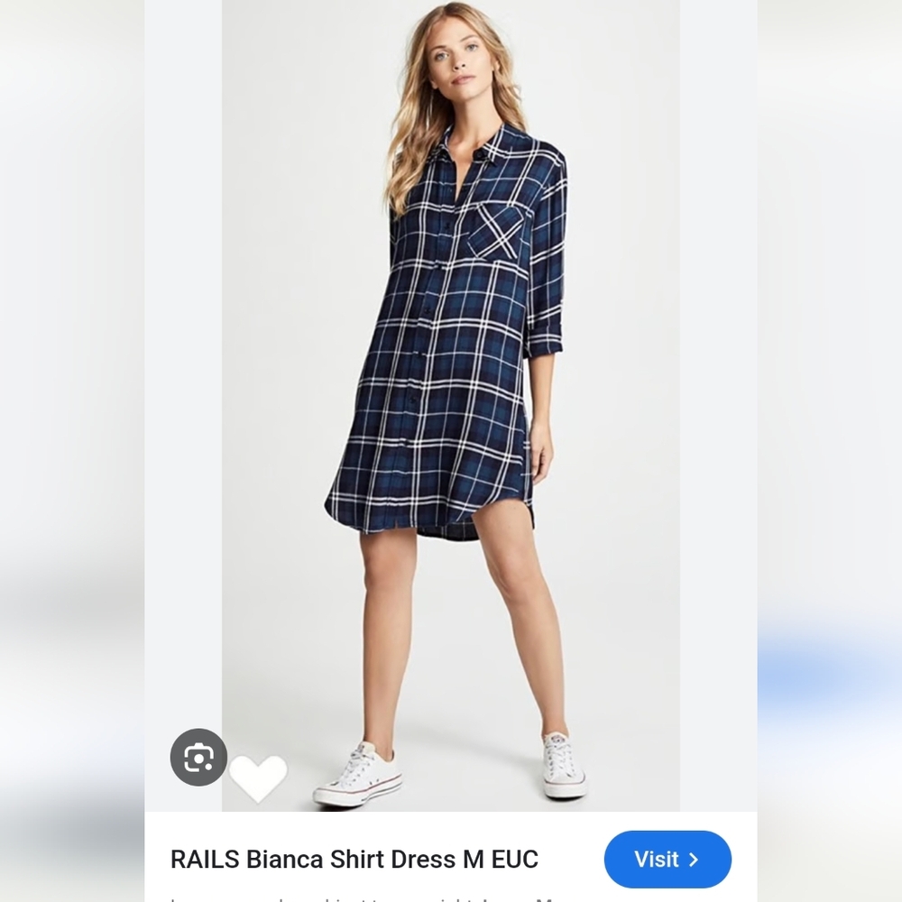 Rails Navy Checkered Mini Dress